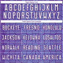 Загрузить изображение в средство просмотра галереи, Custom Purple White-Light Blue Geometric Maze Interlocking Square Sports Sublimation Soccer Uniform Jersey
