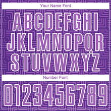 Загрузить изображение в средство просмотра галереи, Custom Purple Medium Purple-White Geometric Maze Interlocking Square Sports Sublimation Soccer Uniform Jersey

