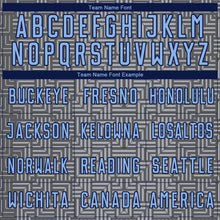 Load image into Gallery viewer, Custom Steel Gray Light Blue Navy-Gray Geometric Maze Interlocking Square Sports Sublimation Soccer Uniform Jersey
