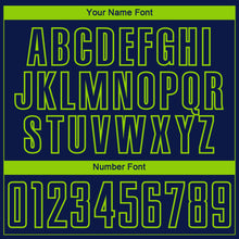 Загрузить изображение в средство просмотра галереи, Custom Navy Neon Green Lightning Electric Veins Sublimation Soccer Uniform Jersey
