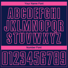 Load image into Gallery viewer, Custom Navy Pink Lightning Electric Veins Sublimation Soccer Uniform Jersey
