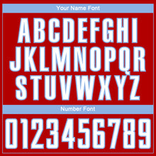 Load image into Gallery viewer, Custom Red White-Light Blue Lightning Electric Veins Sublimation Soccer Uniform Jersey
