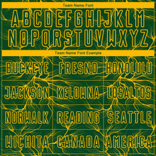 Load image into Gallery viewer, Custom Green Gold Lightning Electric Veins Sublimation Soccer Uniform Jersey
