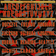 Charger l'image dans la galerie, Custom Black Red Old Gold-Steel Gray Cyber Mecha E-sport Geometric Shards Spike Sublimation Soccer Uniform Jersey
