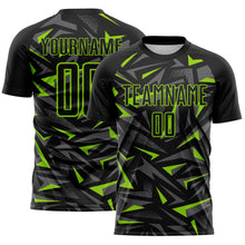 Charger l'image dans la galerie, Custom Black Neon Green-Steel Gray Cyber Mecha E-sport Geometric Shards Spike Sublimation Soccer Uniform Jersey
