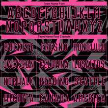 Charger l'image dans la galerie, Custom Black Pink-Steel Gray Cyber Mecha E-sport Geometric Shards Spike Sublimation Soccer Uniform Jersey
