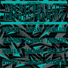 Charger l'image dans la galerie, Custom Black Aqua-Steel Gray Cyber Mecha E-sport Geometric Shards Spike Sublimation Soccer Uniform Jersey
