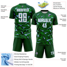Load image into Gallery viewer, Custom Green White Light Blue-Grass Green Cyber Mecha E-sport Geometric Shards Spike Sublimation Soccer Uniform Jersey
