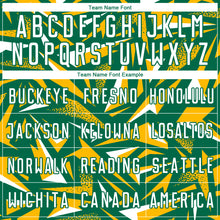 Загрузить изображение в средство просмотра галереи, Custom Kelly Green White-Gold Cyber Mecha E-sport Geometric Shards Spike Sublimation Soccer Uniform Jersey
