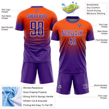 Charger l'image dans la galerie, Custom Orange Purple-White Fade Fashion Sublimation Soccer Uniform Jersey
