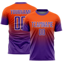 Charger l'image dans la galerie, Custom Orange Purple-White Fade Fashion Sublimation Soccer Uniform Jersey
