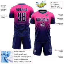 Charger l'image dans la galerie, Custom Pink Navy-White Fade Fashion Sublimation Soccer Uniform Jersey

