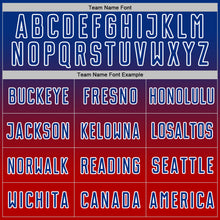 Load image into Gallery viewer, Custom Royal White-Red Fade Fashion Sublimation Soccer Uniform Jersey
