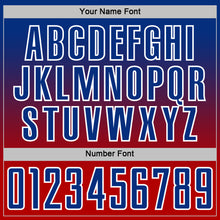 Load image into Gallery viewer, Custom Royal White-Red Fade Fashion Sublimation Soccer Uniform Jersey
