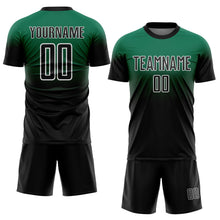 Загрузить изображение в средство просмотра галереи, Custom Kelly Green Black-White Fade Fashion Sublimation Soccer Uniform Jersey
