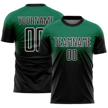 Загрузить изображение в средство просмотра галереи, Custom Kelly Green Black-White Fade Fashion Sublimation Soccer Uniform Jersey
