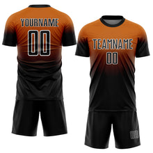 Charger l'image dans la galerie, Custom Bay Orange Black-White Fade Fashion Sublimation Soccer Uniform Jersey
