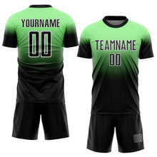 Charger l'image dans la galerie, Custom Pea Green Black-White Fade Fashion Sublimation Soccer Uniform Jersey
