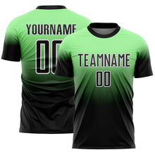 Charger l'image dans la galerie, Custom Pea Green Black-White Fade Fashion Sublimation Soccer Uniform Jersey
