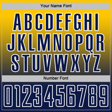 Load image into Gallery viewer, Custom Yellow Navy-White Fade Fashion Sublimation Soccer Uniform Jersey
