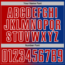 Charger l'image dans la galerie, Custom Royal Red-White Gradient Line Sublimation Soccer Uniform Jersey
