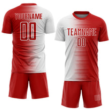 Load image into Gallery viewer, Custom Red White Gradient Line Sublimation Soccer Uniform Jersey
