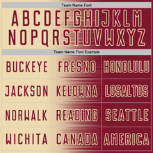 Laden Sie das Bild in den Galerie-Viewer, Custom Crimson Cream Gradient Line Sublimation Soccer Uniform Jersey
