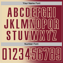 Laden Sie das Bild in den Galerie-Viewer, Custom Crimson Cream Gradient Line Sublimation Soccer Uniform Jersey
