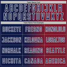 Laden Sie das Bild in den Galerie-Viewer, Custom Crimson Navy-White Gradient Line Sublimation Soccer Uniform Jersey
