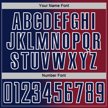 Laden Sie das Bild in den Galerie-Viewer, Custom Crimson Navy-White Gradient Line Sublimation Soccer Uniform Jersey
