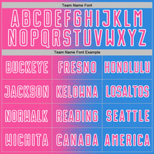 Charger l'image dans la galerie, Custom Powder Blue Pink-White Gradient Line Sublimation Soccer Uniform Jersey
