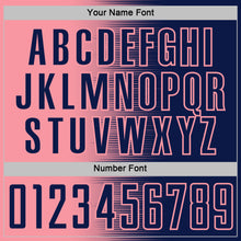 Charger l'image dans la galerie, Custom Navy Medium Pink Gradient Line Sublimation Soccer Uniform Jersey
