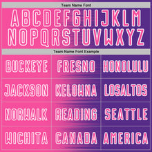 Laden Sie das Bild in den Galerie-Viewer, Custom Purple Pink-White Gradient Line Sublimation Soccer Uniform Jersey
