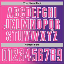 Laden Sie das Bild in den Galerie-Viewer, Custom Purple Pink-White Gradient Line Sublimation Soccer Uniform Jersey
