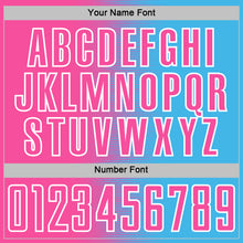 Load image into Gallery viewer, Custom Sky Blue Pink-White Gradient Line Sublimation Soccer Uniform Jersey
