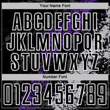 Загрузить изображение в средство просмотра галереи, Custom Black White Purple-Gray Dripping Splatter Cracked Texture Sublimation Soccer Uniform Jersey
