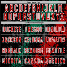 Load image into Gallery viewer, Custom Black Red White-Kelly Green Dripping Splatter Cracked Texture Sublimation Soccer Uniform Jersey

