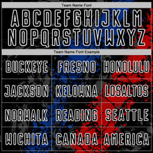 Загрузить изображение в средство просмотра галереи, Custom Black White Royal-Red Dripping Splatter Cracked Texture Sublimation Soccer Uniform Jersey
