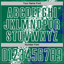 Загрузить изображение в средство просмотра галереи, Custom Kelly Green White-Royal Dripping Splatter Cracked Texture Sublimation Soccer Uniform Jersey
