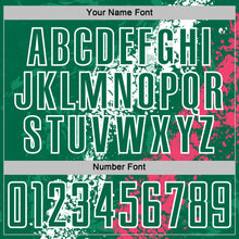 Загрузить изображение в средство просмотра галереи, Custom Kelly Green White-Neon Pink Dripping Splatter Cracked Texture Sublimation Soccer Uniform Jersey
