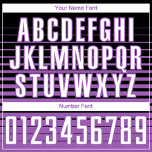 Load image into Gallery viewer, Custom Black White-Medium Purple Gradient Pinstripe Sublimation Soccer Uniform Jersey
