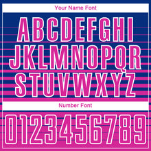 Laden Sie das Bild in den Galerie-Viewer, Custom Royal Deep Pink-White Gradient Pinstripe Sublimation Soccer Uniform Jersey
