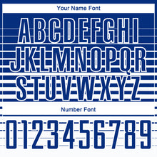 Загрузить изображение в средство просмотра галереи, Custom Royal White Gradient Pinstripe Sublimation Soccer Uniform Jersey
