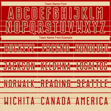 Laden Sie das Bild in den Galerie-Viewer, Custom Red Cream Gradient Pinstripe Sublimation Soccer Uniform Jersey
