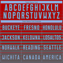 Charger l'image dans la galerie, Custom Red Light Blue-Steel Gray Gradient Pinstripe Sublimation Soccer Uniform Jersey
