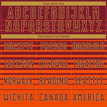 Laden Sie das Bild in den Galerie-Viewer, Custom Crimson Old Gold Gradient Pinstripe Sublimation Soccer Uniform Jersey
