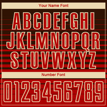 Загрузить изображение в средство просмотра галереи, Custom Brown Red-Cream Gradient Pinstripe Sublimation Soccer Uniform Jersey
