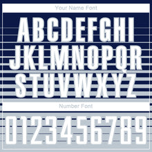 Load image into Gallery viewer, Custom Navy White-Silver Gradient Pinstripe Sublimation Soccer Uniform Jersey
