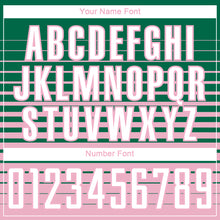 Загрузить изображение в средство просмотра галереи, Custom Kelly Green White-Light Pink Gradient Pinstripe Sublimation Soccer Uniform Jersey
