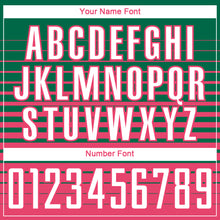 Загрузить изображение в средство просмотра галереи, Custom Kelly Green White-Neon Pink Gradient Pinstripe Sublimation Soccer Uniform Jersey
